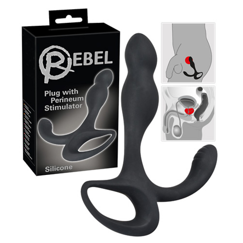 Масажер простати Rebel Plug with Perineum Stimulator Чорний Масажер простати Rebel Plug with Perineum Stimulator Чорний