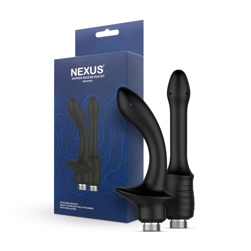 Набор анальных насадок для душа Nexus Beginner Douche Duo Kit – Black, 2 шт. Набор анальных насадок для душа Nexus Beginner Douche Duo Kit – Black, 2 шт.