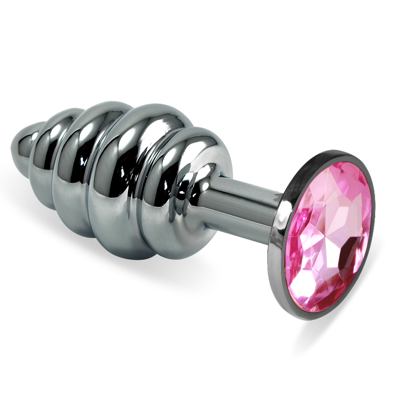 Анальна пробка LoveToy Heavy Metal Anal Plug Silver Rosebud Spiral Pink Анальна пробка LoveToy Heavy Metal Anal Plug Silver Rosebud Spiral Pink