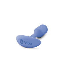 Анальная пробка со смещенным центром тяжести B-vibe Snug Plug 1 голубая