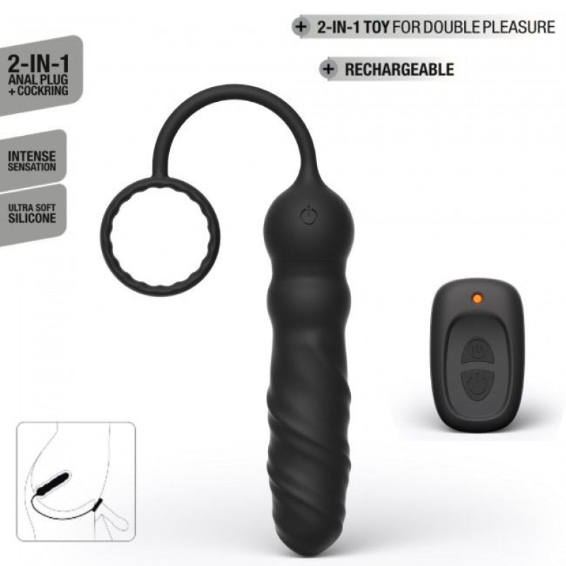 Анальный вибратор Marc Dorcel Deep Seeker с эрекционным кольцом и пультом ДУ Анальный вибратор Marc Dorcel Deep Seeker с эрекционным кольцом и пультом ДУ