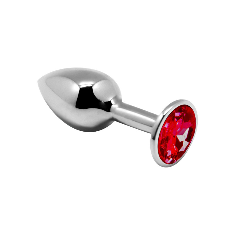 Металева анальна пробка з кристалом Alive Mini Metal Butt Plug Red M Металева анальна пробка з кристалом Alive Mini Metal Butt Plug Red M