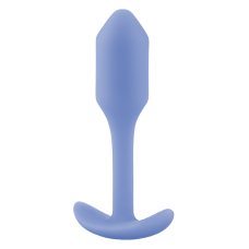 Анальная пробка со смещенным центром тяжести B-vibe Snug Plug 1 голубая