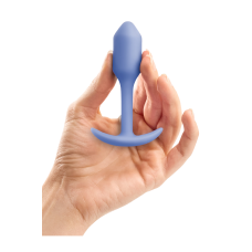 Анальная пробка со смещенным центром тяжести B-vibe Snug Plug 1 голубая