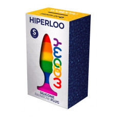 Силиконовая анальная пробка Wooomy Hiperloo Silicone Rainbow Plug S, диаметр 2,4 см, длина 9 см