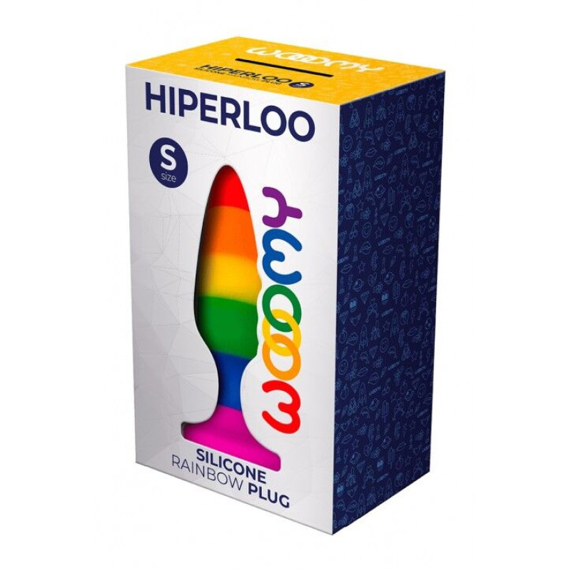 Силиконовая анальная пробка Wooomy Hiperloo Silicone Rainbow Plug S, диаметр 2,4 см, длина 9 см Силиконовая анальная пробка Wooomy Hiperloo Silicone Rainbow Plug S, диаметр 2,4 см, длина 9 см