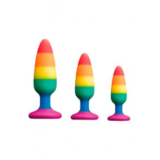 Силиконовая анальная пробка Wooomy Hiperloo Silicone Rainbow Plug S, диаметр 2,4 см, длина 9 см