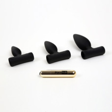 Набір анальних пробок Pornhub Anal Training Kit з віброкулею, що перезаряджається.