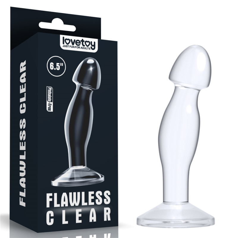 Анальная пробка LoveToy Flawless Clear Prostate Plug 6.5" Clear Анальная пробка LoveToy Flawless Clear Prostate Plug 6.5" Clear