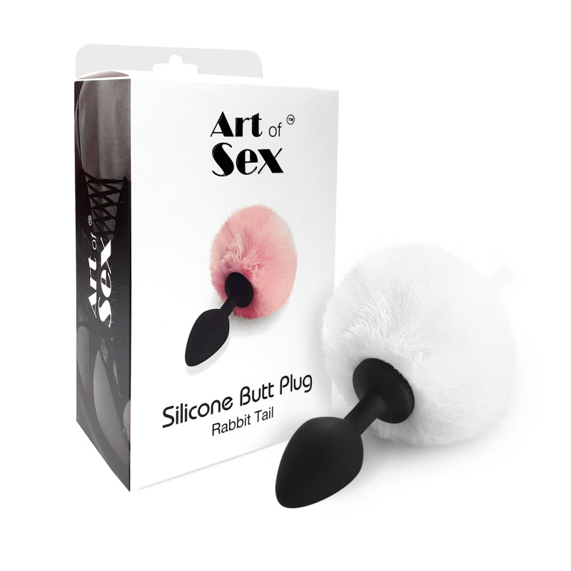 Силиконовая анальная пробка М Art of Sex - Silicone Bunny Tails Butt plug White, диаметр 3,5 см Силиконовая анальная пробка М Art of Sex - Silicone Bunny Tails Butt plug White, диаметр 3,5 см