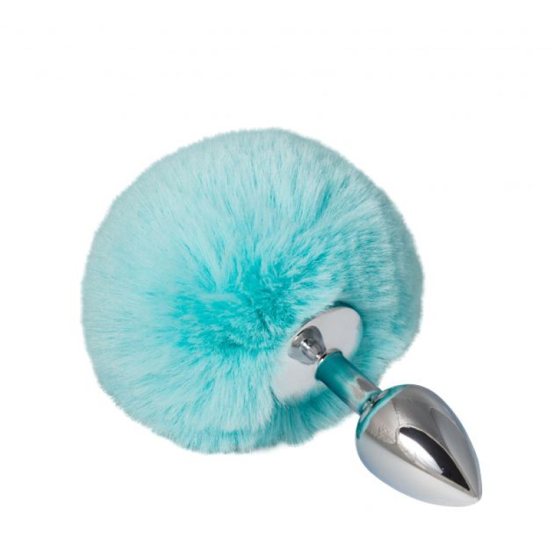 Металлическая анальная пробка с помпоном sLash S Голубая 280734 Металлическая анальная пробка с помпоном sLash S Голубая 280734