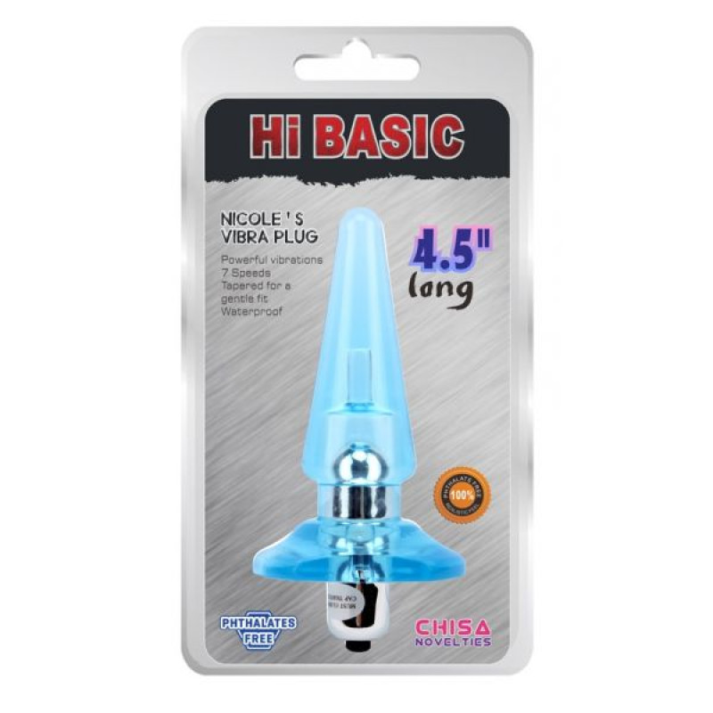 Анальная пробка Chisa NICOLE'S Vibra Plug Голубая