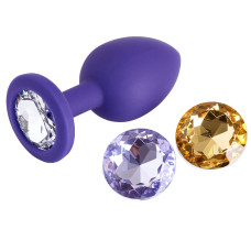 Анальная пробка с кристаллом So Divine Wild thing 3 в 1 сменные кристаллы L