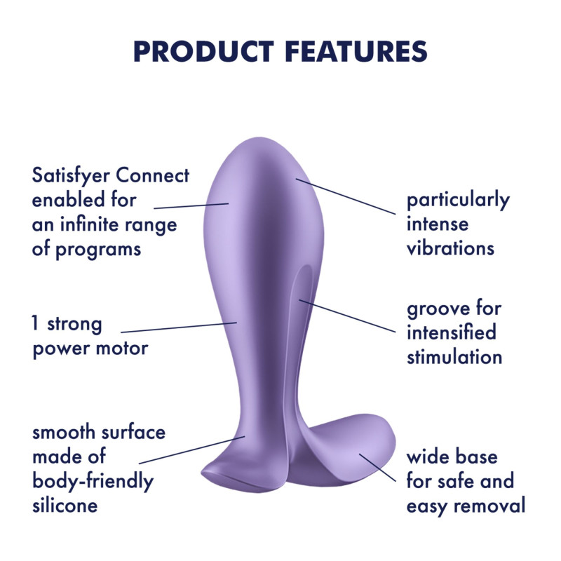 Анальна смарт-пробка з вібрацією Satisfyer Intensity Plug Purple Анальна смарт-пробка з вібрацією Satisfyer Intensity Plug Purple