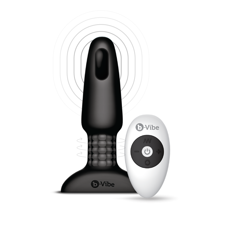 Анальная пробка с вибрацией и имитацией римминга B-Vibe Rimming Plug 2, черная Анальная пробка с вибрацией и имитацией римминга B-Vibe Rimming Plug 2, черная