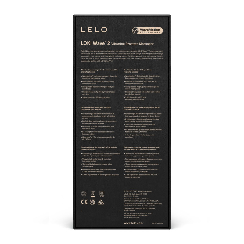 Массажер простаты LELO Loki Wave 2 Black, 2 мотора, манящее движение + вибрация Массажер простаты LELO Loki Wave 2 Black, 2 мотора, манящее движение + вибрация