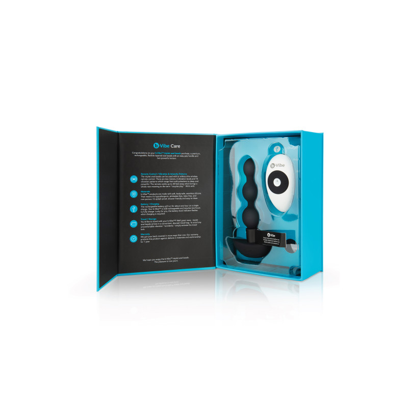 Анальные шарики с пультом, 2 мотора B-Vibe TRIPLET ANAL BEADS, черные Анальные шарики с пультом, 2 мотора B-Vibe TRIPLET ANAL BEADS, черные