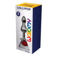 Металлическая анальная пробка Wooomy Lollypop Double Ball Metal Plug Red S диам. 2,8 см, длина 8,5см