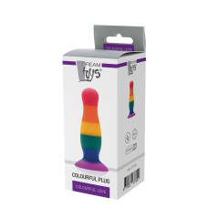 Радужная анальная пробка Dreamtoys Colourful Love Plug M