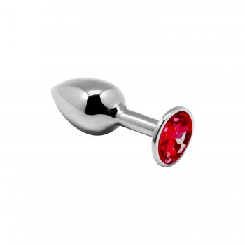 Анальная металлическая пробка с кристаллом Alive Mini Metal Butt Plug Red S