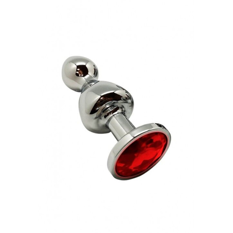 Металева анальна пробка Wooomy Lollypop Double Ball Metal Plug Red S, діам. 2,8 см, довжина 8,5 см Металева анальна пробка Wooomy Lollypop Double Ball Metal Plug Red S, діам. 2,8 см, довжина 8,5 см