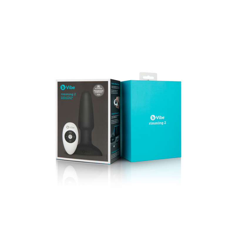 Анальная пробка с вибрацией и имитацией римминга B-Vibe Rimming Plug 2, черная Анальная пробка с вибрацией и имитацией римминга B-Vibe Rimming Plug 2, черная