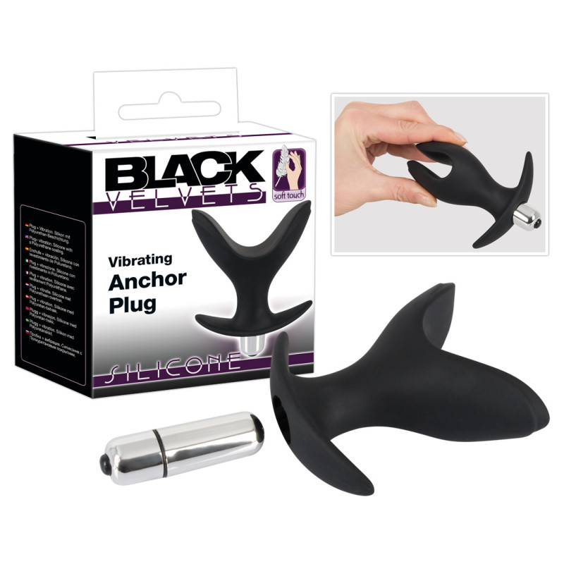 Анальна пробка Black Velvets Vibrating Anchor Чорна