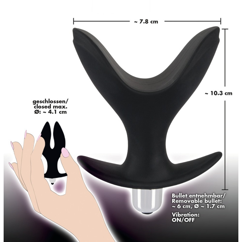 Анальна пробка Black Velvets Vibrating Anchor Чорна