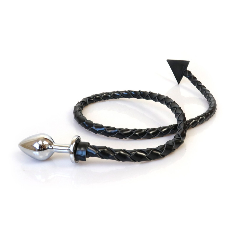 Металева анальна пробка L з диявольським хвостом Art of Sex - Succubus, екошкіра, чорний Металева анальна пробка L з диявольським хвостом Art of Sex - Succubus, екошкіра, чорний