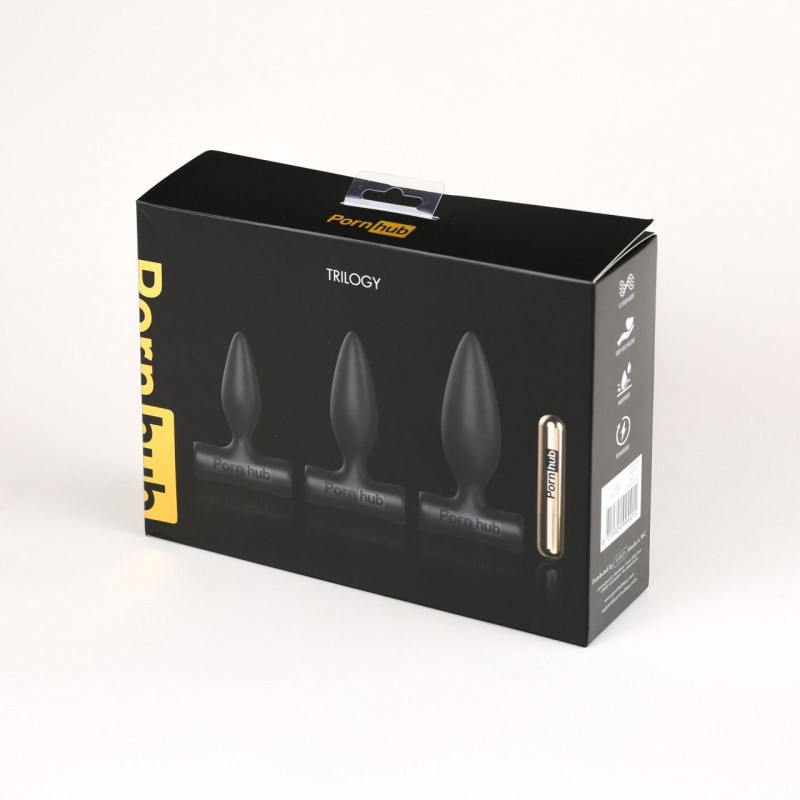 Набор анальных пробок Pornhub Anal Training Kit с перезаряжаемой вибропулей Набор анальных пробок Pornhub Anal Training Kit с перезаряжаемой вибропулей