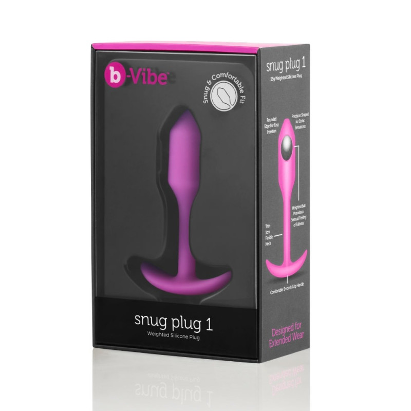 Анальна пробка із зміщеним центром ваги B-vibe Snug Plug 1 рожева Анальна пробка із зміщеним центром ваги B-vibe Snug Plug 1 рожева