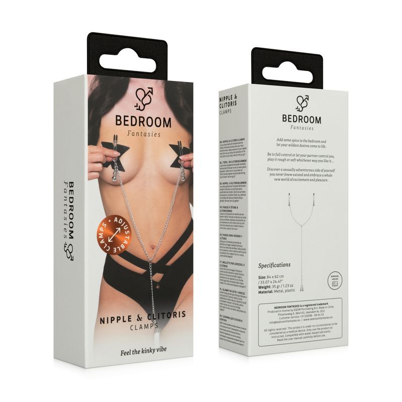 Зажимы для сосков и клитора Bedroom Fantasies: Nipple and Clitoris Clamps - Silver Зажимы для сосков и клитора Bedroom Fantasies: Nipple and Clitoris Clamps - Silver