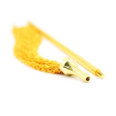 Флогер с кисточкой на цепочке DS Fetish Golden Metal 23 см