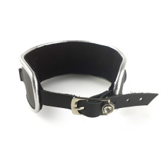 Ошейник из натуральной кожи со стразами и кольцом Art of Sex Collar Ring