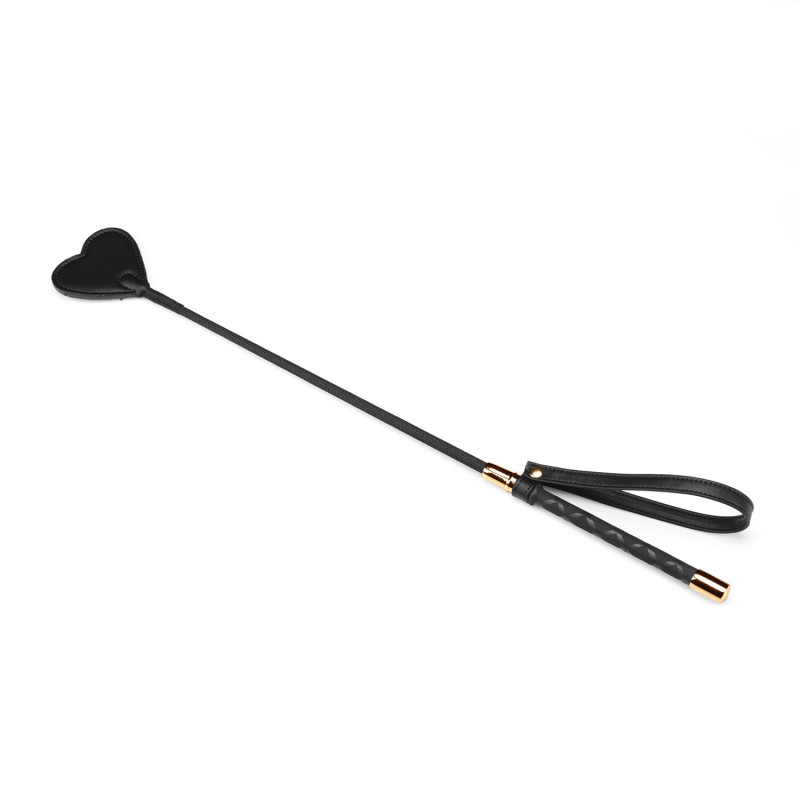 Шльопалка-сердечко Liebe Seele Black Organosilicon Riding Crop, екошкіра Шльопалка-сердечко Liebe Seele Black Organosilicon Riding Crop, екошкіра
