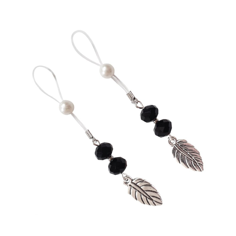 Сексуальные украшения для сосков с листиком Art of Sex Nipple Jewelry Leaf, Черные Сексуальные украшения для сосков с листиком Art of Sex Nipple Jewelry Leaf, Черные