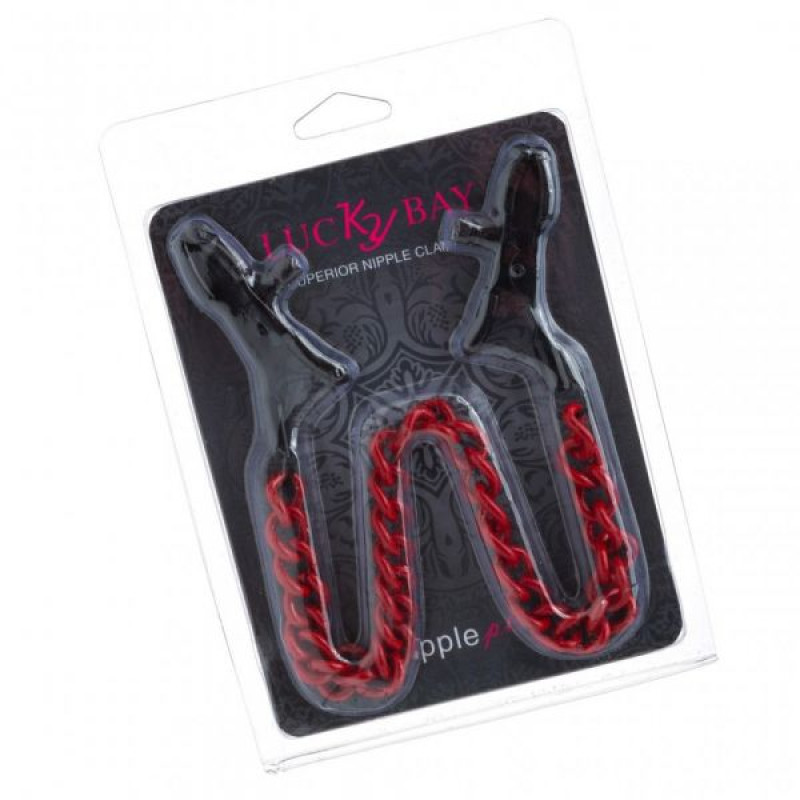 Затискачі на соски Lucky Bay Red Chain Затискачі на соски Lucky Bay Red Chain