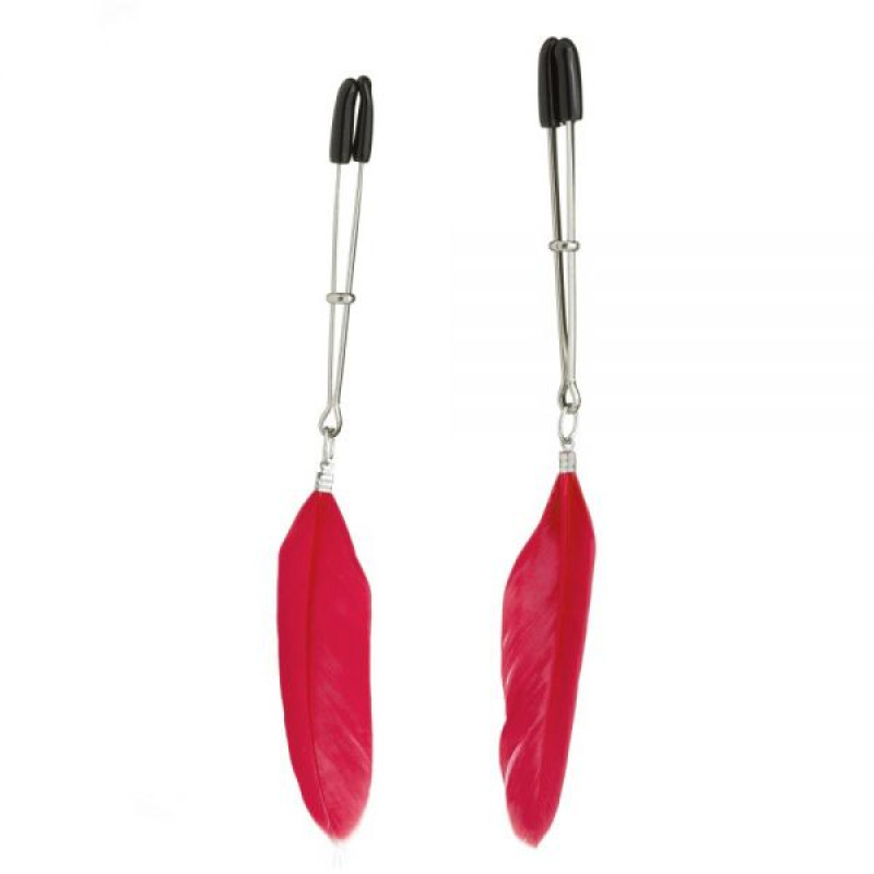 Зажимы на соски Lucky Bay Nipple play пинцет перышки Красные Зажимы на соски Lucky Bay Nipple play пинцет перышки Красные