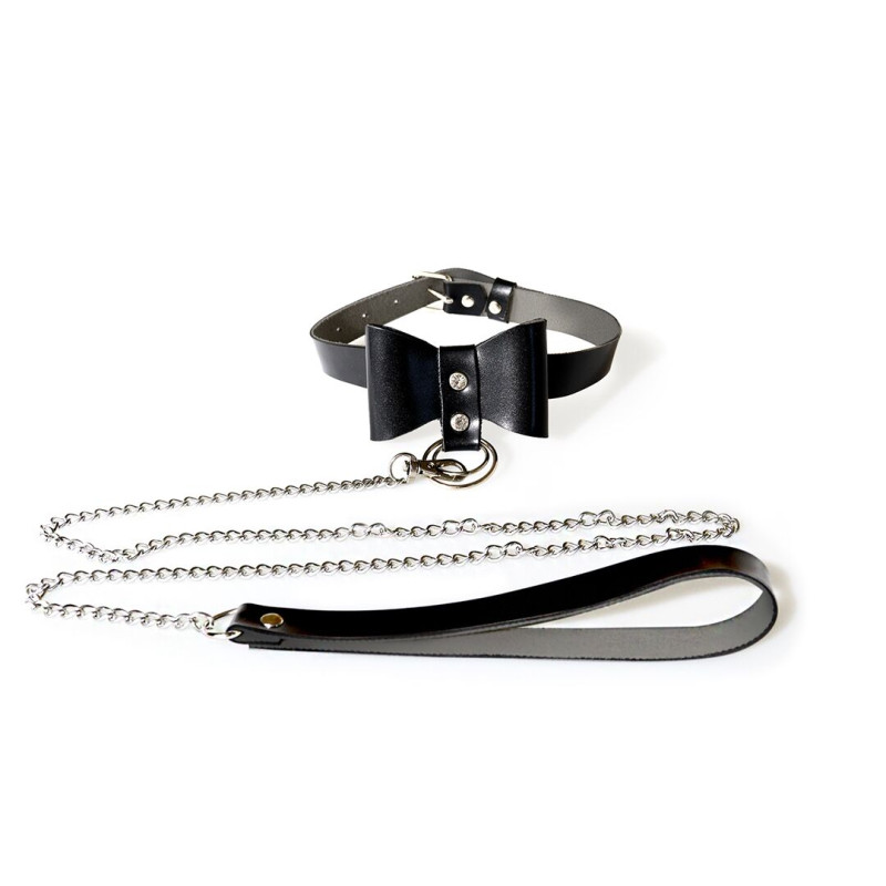 Чокер з повідцем Art of Sex - Butterfly чорний, екошкіра Чокер з повідцем Art of Sex - Butterfly чорний, екошкіра