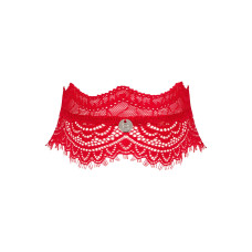 Широкий кружевной чокер Obsessive Bergamore choker, red