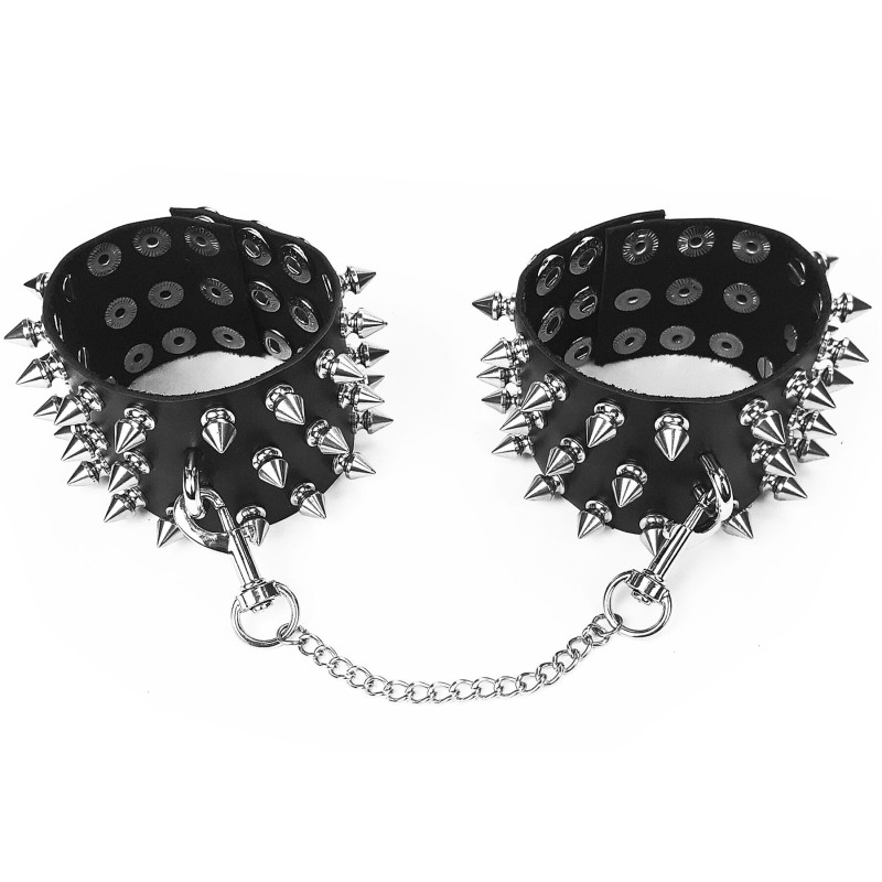 Поножи с шипами из натуральной кожи Art of Sex - Rose, цвет черный Поножи с шипами из натуральной кожи Art of Sex - Rose, цвет черный