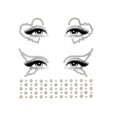Набір страз-прикрас для тіла Leg Avenue Ayla face jewel sticker, наліпки, світяться у темряві