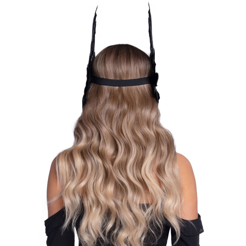 Повязка на голову с крыльями Leg Avenue Feather headband Black, перья и натуральная кожа Повязка на голову с крыльями Leg Avenue Feather headband Black, перья и натуральная кожа