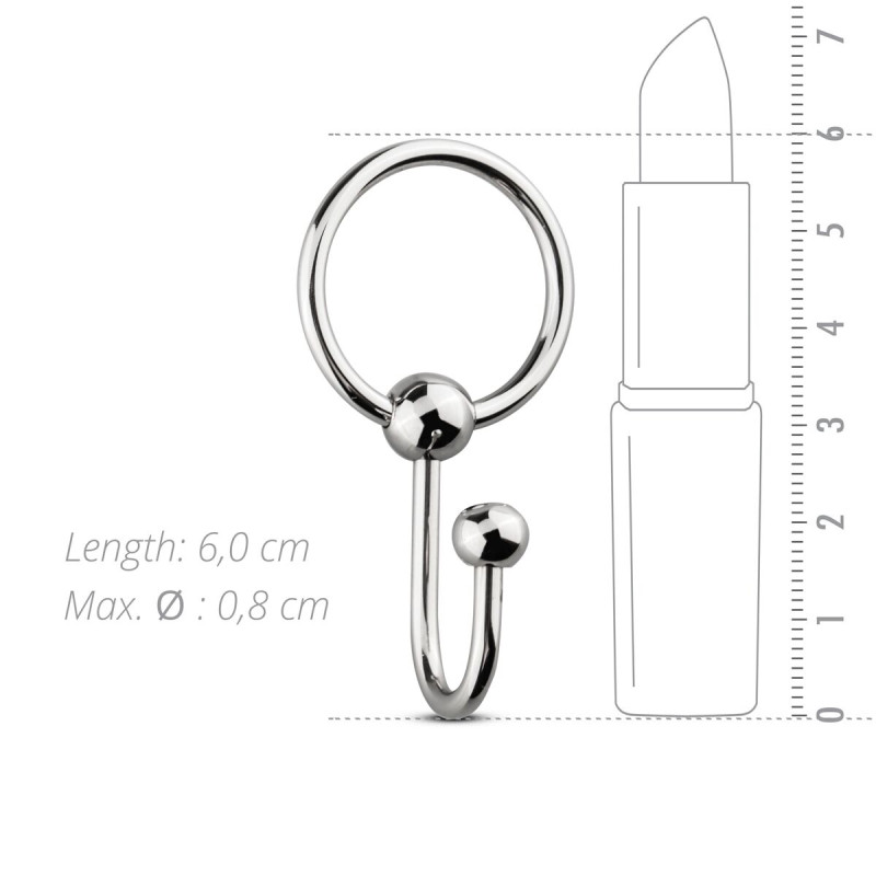 Уретральна вставка з кільцем Sinner Gear Unbendable - Sperm Stopper Solid, діаметр кільця 2,6см Уретральна вставка з кільцем Sinner Gear Unbendable - Sperm Stopper Solid, діаметр кільця 2,6см