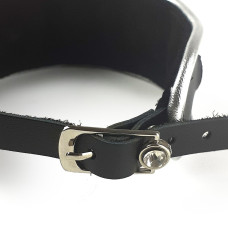 Ошейник из натуральной кожи со стразами и кольцом Art of Sex Collar Ring