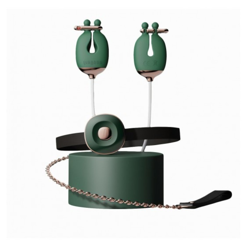 Зажимы для сосков с вибрацией Qingnan No.2 Vibrating Nipple Clamps Green