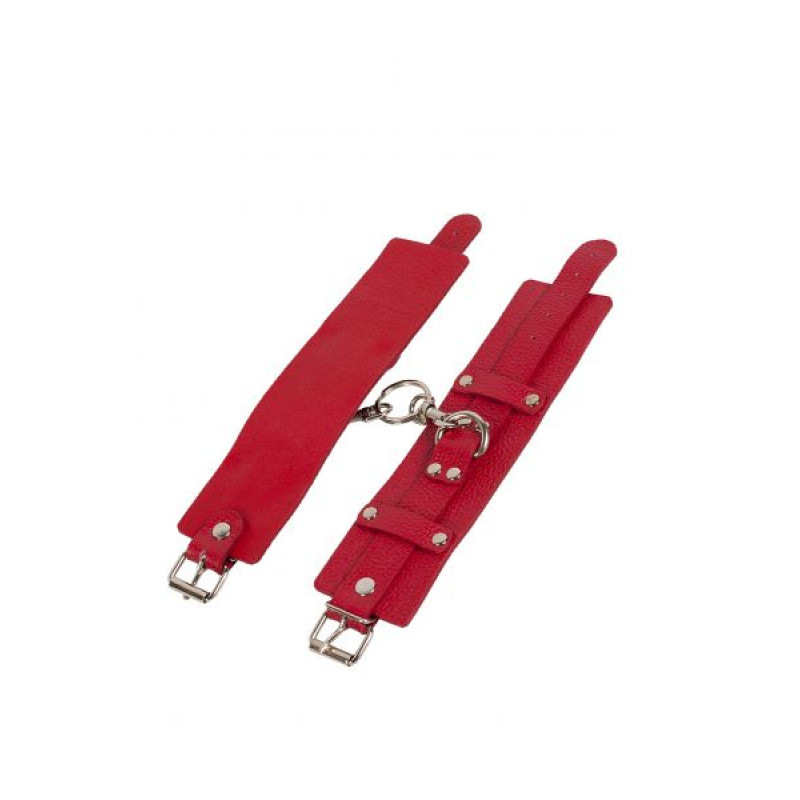 Наручники sLash Leather Dominant Hand Cuffs, Red Наручники sLash Leather Dominant Hand Cuffs, Red