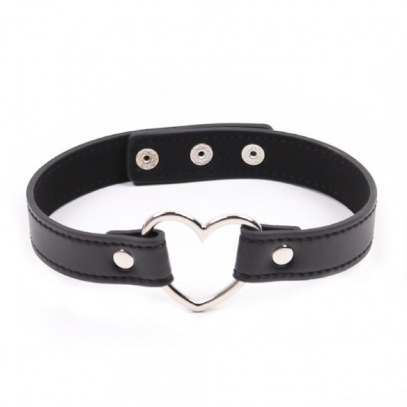 Чокер DS Fetish Collar with heart black Чокер DS Fetish Collar with heart black