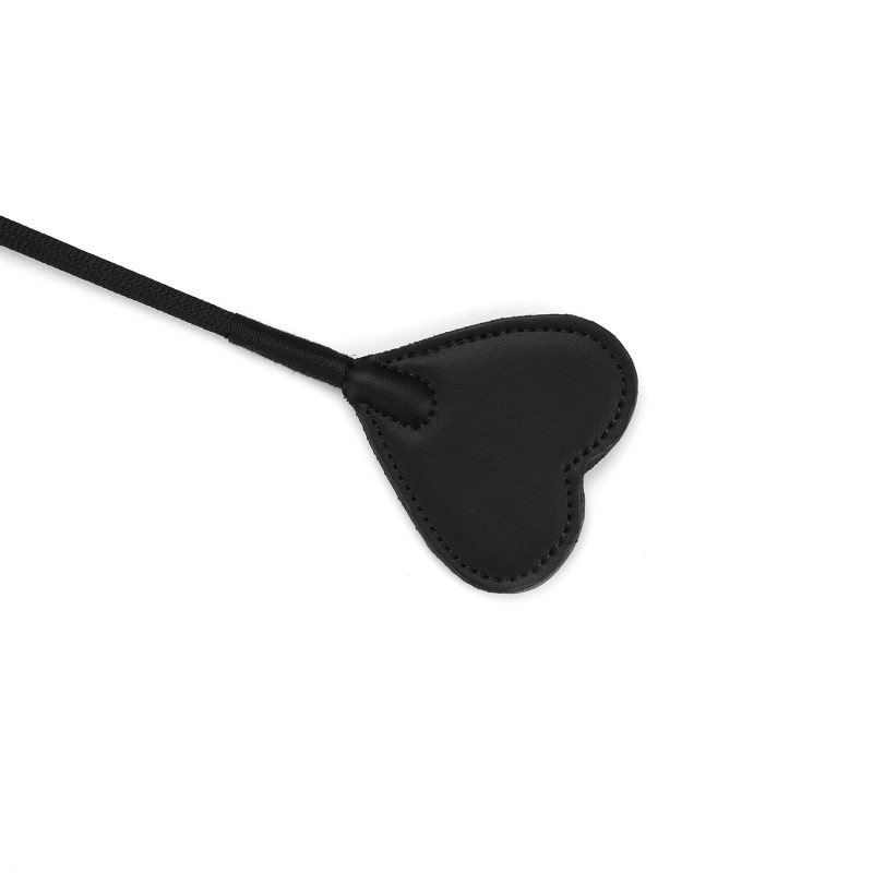 Шльопалка-сердечко Liebe Seele Black Organosilicon Riding Crop, екошкіра Шльопалка-сердечко Liebe Seele Black Organosilicon Riding Crop, екошкіра