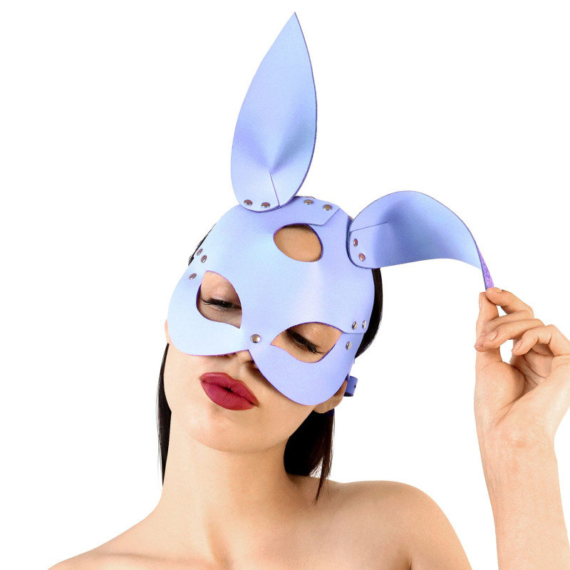Кожаная маска Зайки Art of Sex - Bunny mask, цвет Лавандовый Кожаная маска Зайки Art of Sex - Bunny mask, цвет Лавандовый